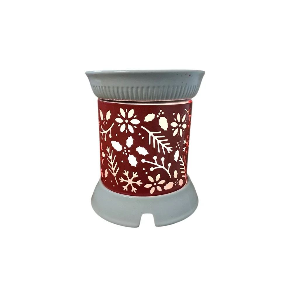 HomeWorx Harry Slatkin‎ Electric Wax Warmer Red Snowflake Holiday XCW-8217